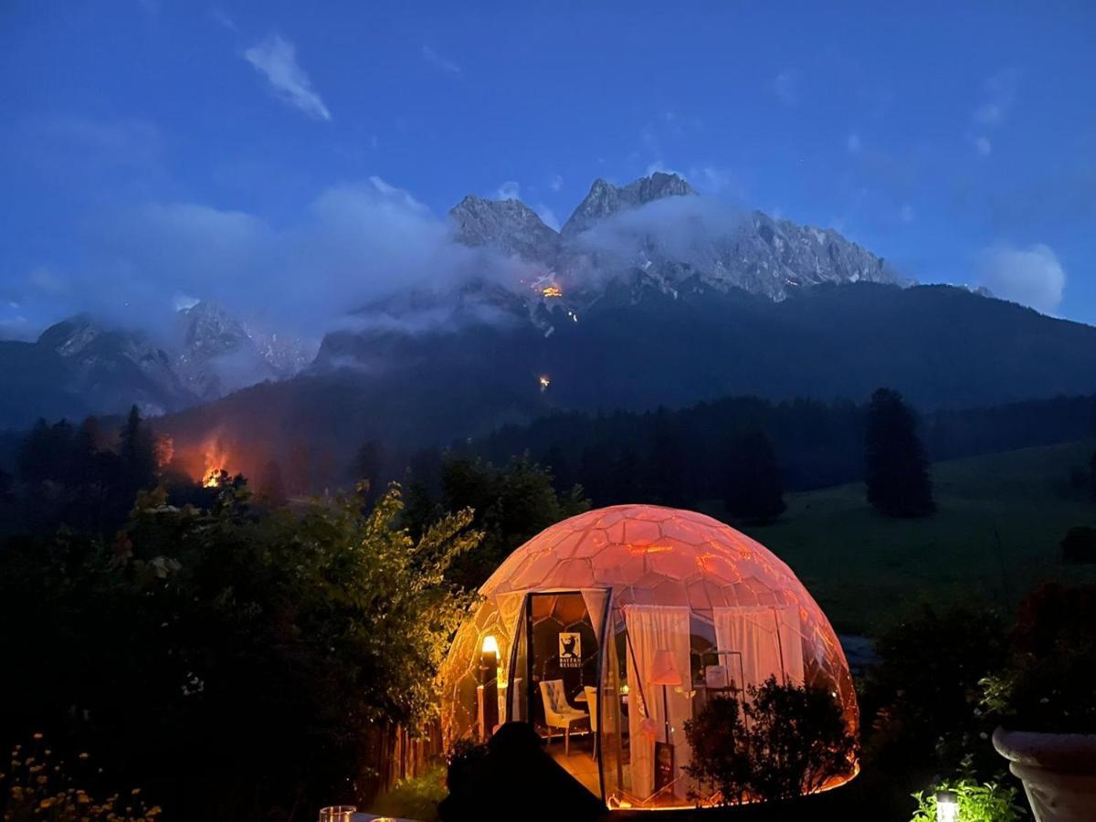 Bayern Resort Hotel - Adults Only - Mit Zugspitzblick - Eibsee-Naehe - Wellnessbereich - Naturpool Im Sommer Grainau Buitenkant foto
