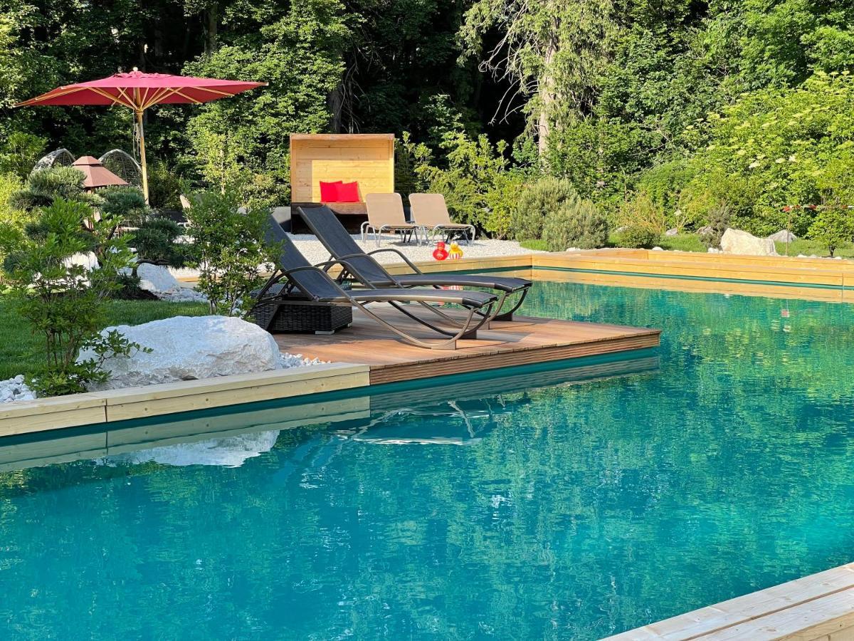 Bayern Resort Hotel - Adults Only - Mit Zugspitzblick - Eibsee-Naehe - Wellnessbereich - Naturpool Im Sommer Grainau Buitenkant foto